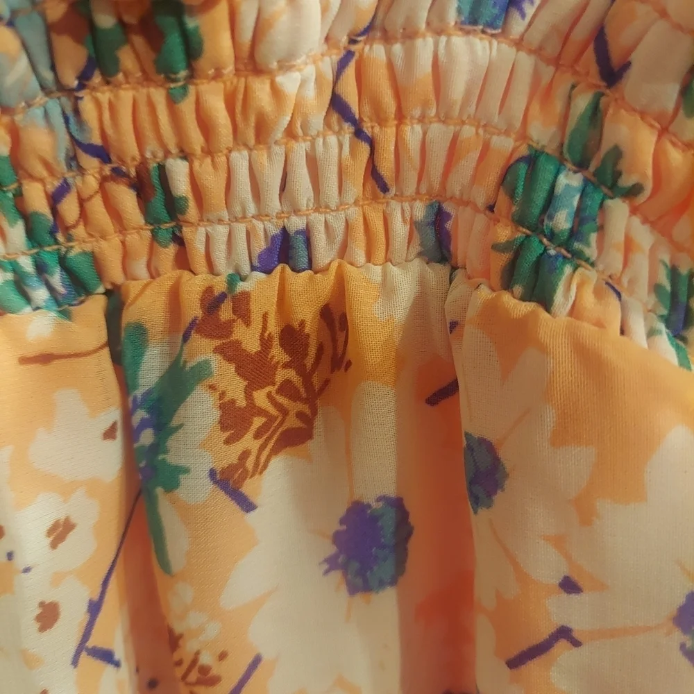 Xhilaration Girls Size 7/8 Maxi Dress Peach, Lace with Floral Design NWOT